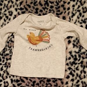 Carter's Beige 'My First Thanksgiving' Long Sleeve Tee